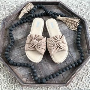 MIA Kensi Natural Suede Espadrille Slide